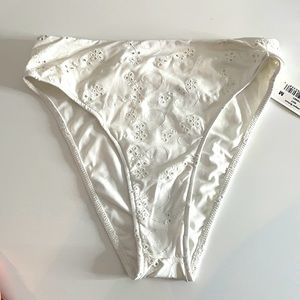 Brand new with tags frankies bikini eye let white, high waisted. Medium.